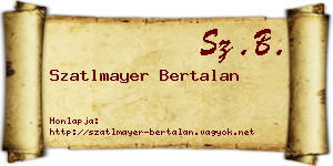 Szatlmayer Bertalan névjegykártya